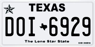 TX license plate DOI6929