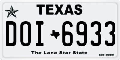 TX license plate DOI6933
