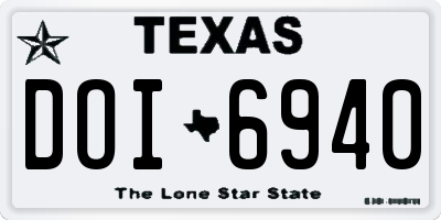 TX license plate DOI6940