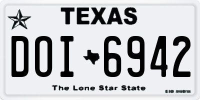 TX license plate DOI6942
