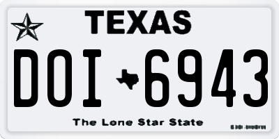 TX license plate DOI6943