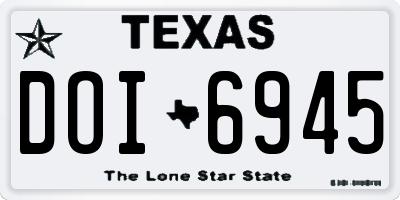 TX license plate DOI6945