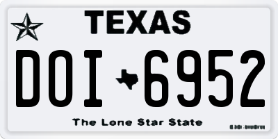 TX license plate DOI6952