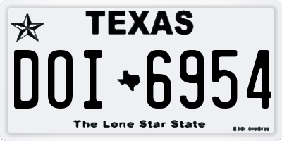 TX license plate DOI6954