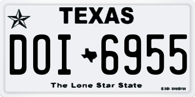 TX license plate DOI6955
