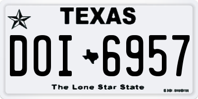 TX license plate DOI6957