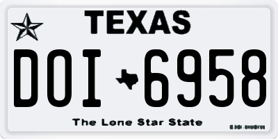 TX license plate DOI6958