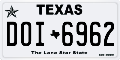 TX license plate DOI6962