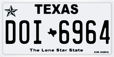TX license plate DOI6964