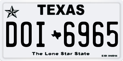 TX license plate DOI6965