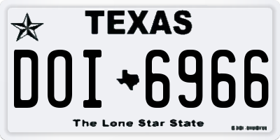 TX license plate DOI6966