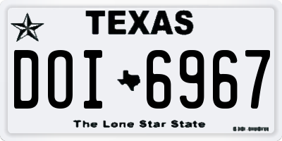 TX license plate DOI6967