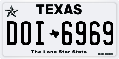 TX license plate DOI6969
