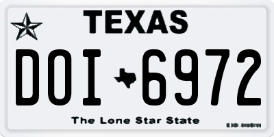 TX license plate DOI6972