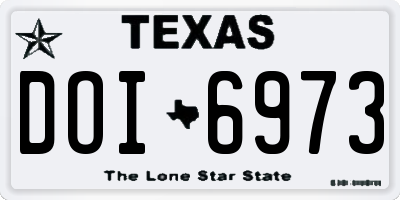 TX license plate DOI6973