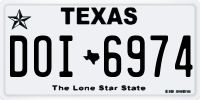 TX license plate DOI6974
