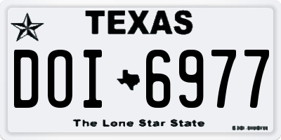 TX license plate DOI6977
