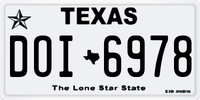 TX license plate DOI6978