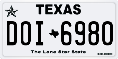 TX license plate DOI6980