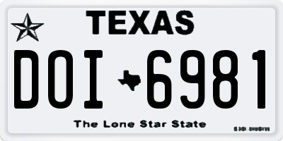 TX license plate DOI6981