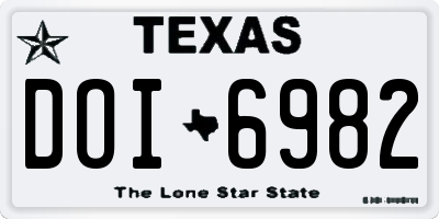TX license plate DOI6982