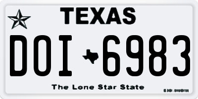 TX license plate DOI6983