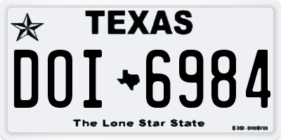 TX license plate DOI6984