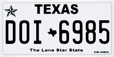 TX license plate DOI6985