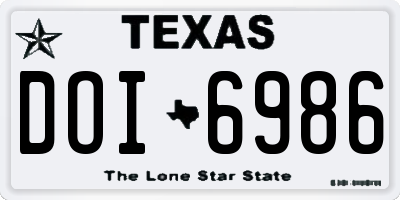 TX license plate DOI6986