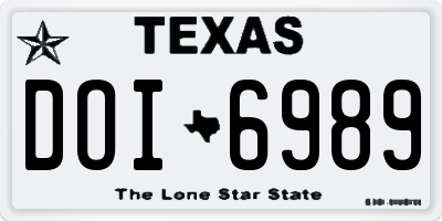TX license plate DOI6989