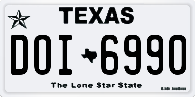 TX license plate DOI6990