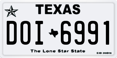 TX license plate DOI6991