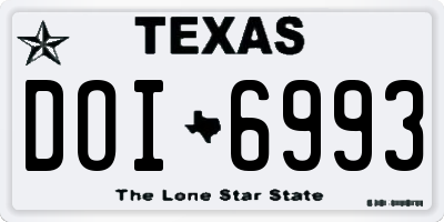 TX license plate DOI6993