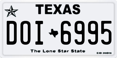 TX license plate DOI6995