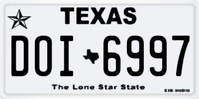 TX license plate DOI6997