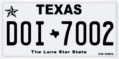 TX license plate DOI7002