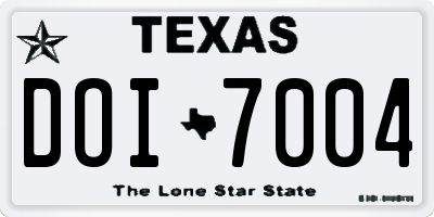TX license plate DOI7004