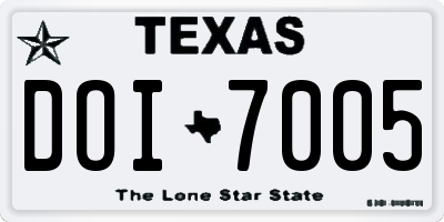 TX license plate DOI7005