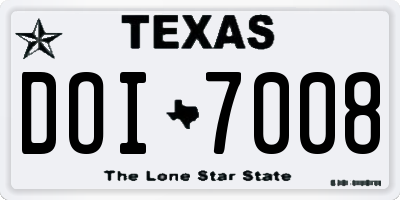 TX license plate DOI7008