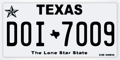 TX license plate DOI7009