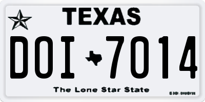 TX license plate DOI7014