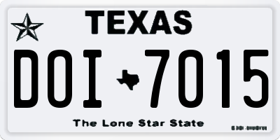 TX license plate DOI7015