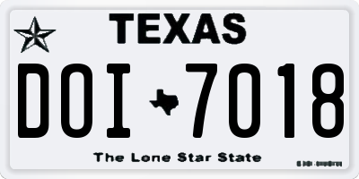 TX license plate DOI7018
