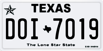 TX license plate DOI7019