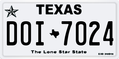 TX license plate DOI7024
