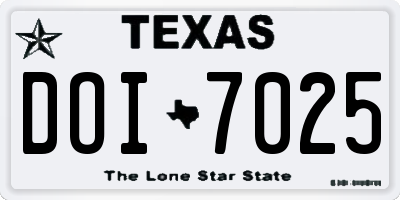 TX license plate DOI7025