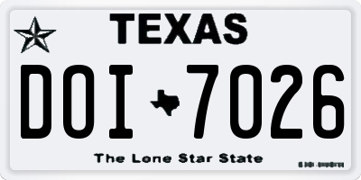 TX license plate DOI7026