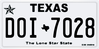 TX license plate DOI7028