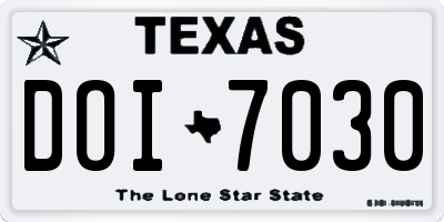 TX license plate DOI7030