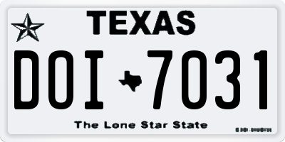 TX license plate DOI7031